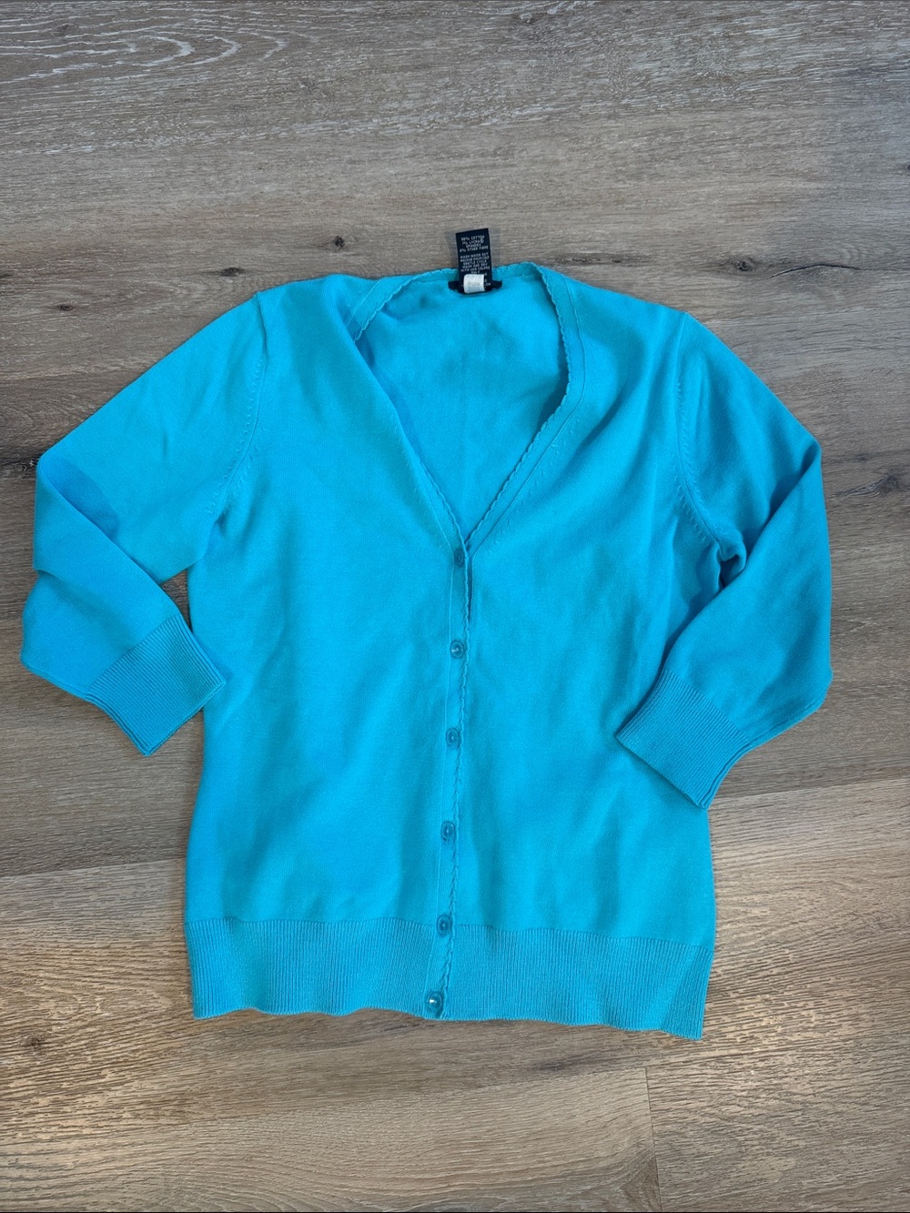 GAP Bright Turquoise V‑Neck Button Cardigan